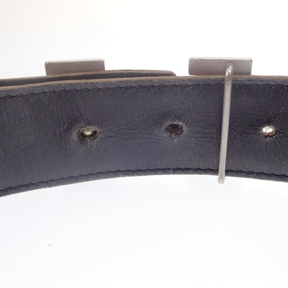 Good condition ◆Hermes leather belt Constance silver hardware □F engraving HERMES [AFI1] 