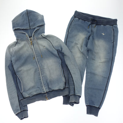 Very good condition◆Unopiuunouguaretore Relax Sweat Setup Denim Style Size S Men's Indigo 1PIU1UGUALE3 RELAX [AFB26] 