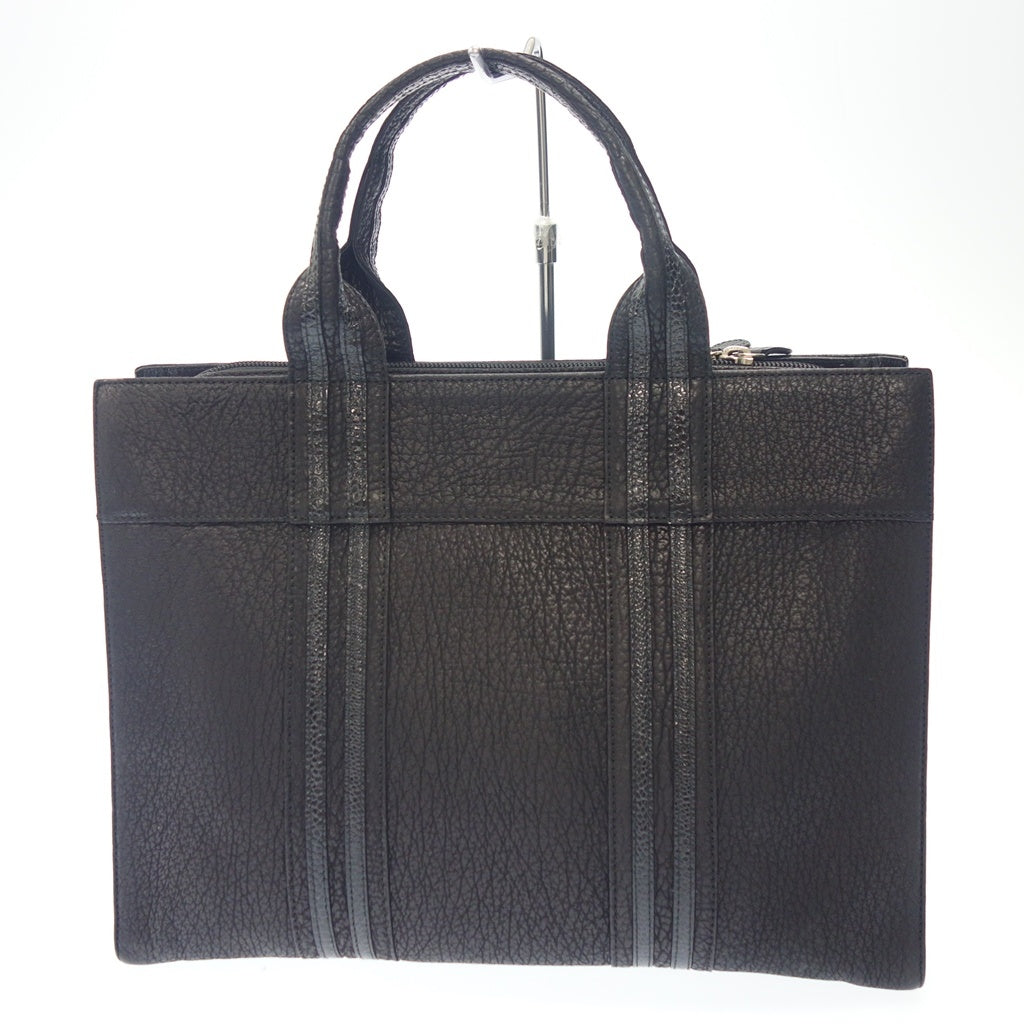 Very good condition◆JRA certified tote bag business bag shark leather black JRA [AFE6] 