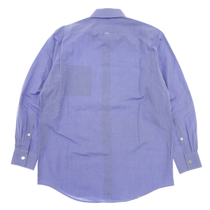 Very good condition◆Hermes long sleeve shirt cotton serie button men's size 39 blue HERMES [AFB37] 