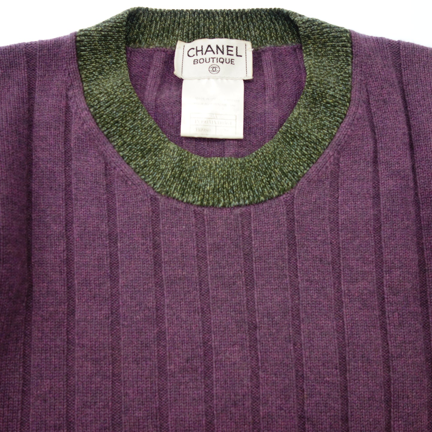 CHANEL 针织毛衣 双色可可纽扣 97A 女式 紫色 38 CHANEL [AFB21] [二手] 