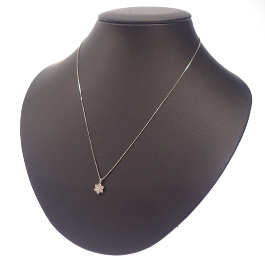 Milflora Pt900 Pt850 combination diamond 0.36ct necklace [AFI18] [Used] 