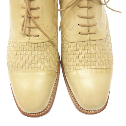 Like new ◆ Silvano Lattanzi Leather Shoes Lace Up BASSETT WALKER Custom Made Men's Beige Size 6.5 Silvano Lattanzi [LA] 