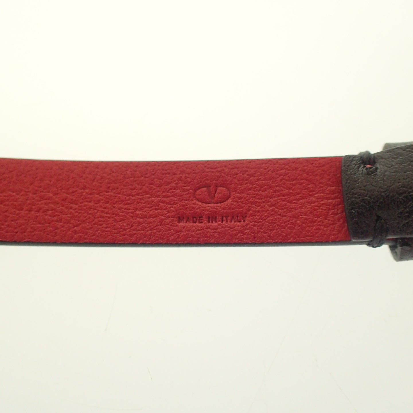 Like new◆Valentino leather bracelet V logo 2 rows black series VALENTINO [AFI8] 