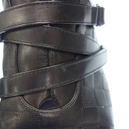 Good condition ◆ Louis Vuitton leather shoes belt design Damier Infini men's black size 7.5 LOUIS VUITTON [AFC16] 