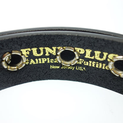 Very good condition◆Funk Plus Belt Leather Eyelet Belt Size L Black x Silver FUNK PLUS [AFI17] 