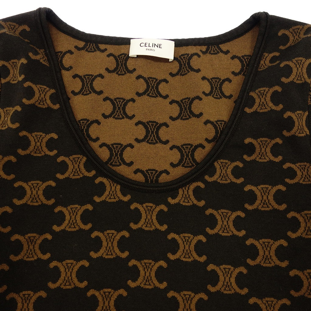 Good condition ◆ Celine Tops 2AG03916T Triomphe 23SS Crop Top Women's Brown Size S CELINE [AFB17] 