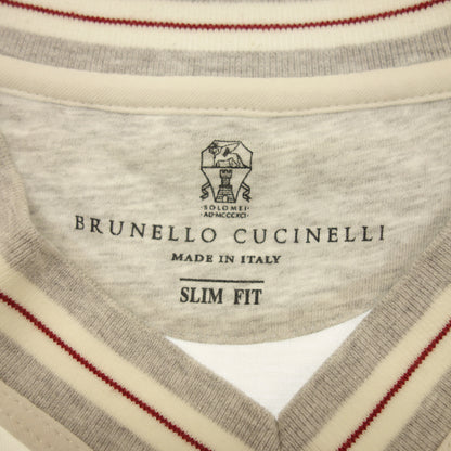 状况良好 ◆ Brunello Cucinelli T 恤 V 领修身男式白色 XS 码 BRUNELLO CUCINELLI [AFB16] 