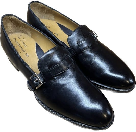 Like new◆Le Yucca's Leather Shoes Strap Loafers Y34722 Black 43 Le Yucca's 