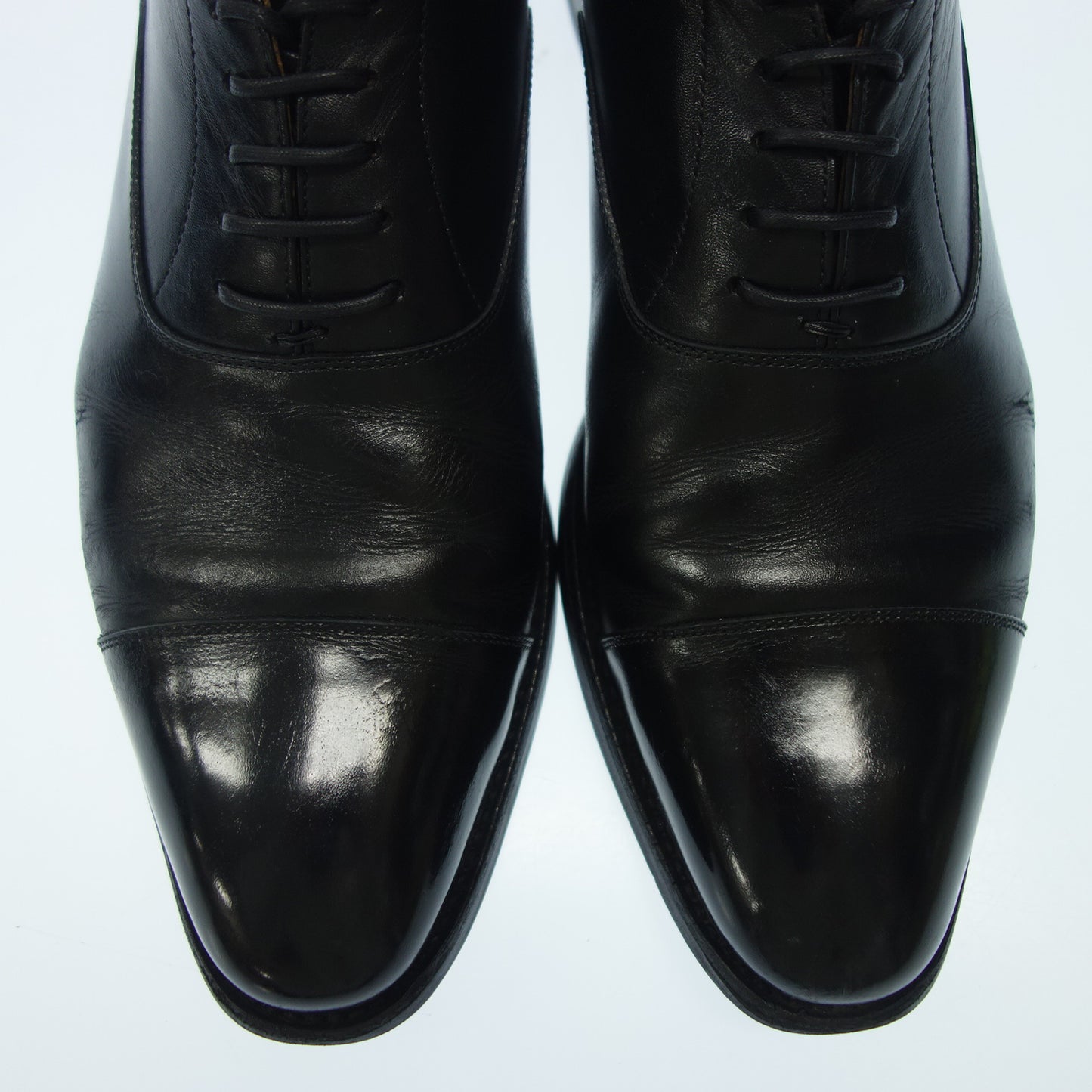 Scotch grain leather shoes straight tip T0106 HIROKAWA men's 25.5 black SCOTCH GRAIN [AFD5] [Used] 