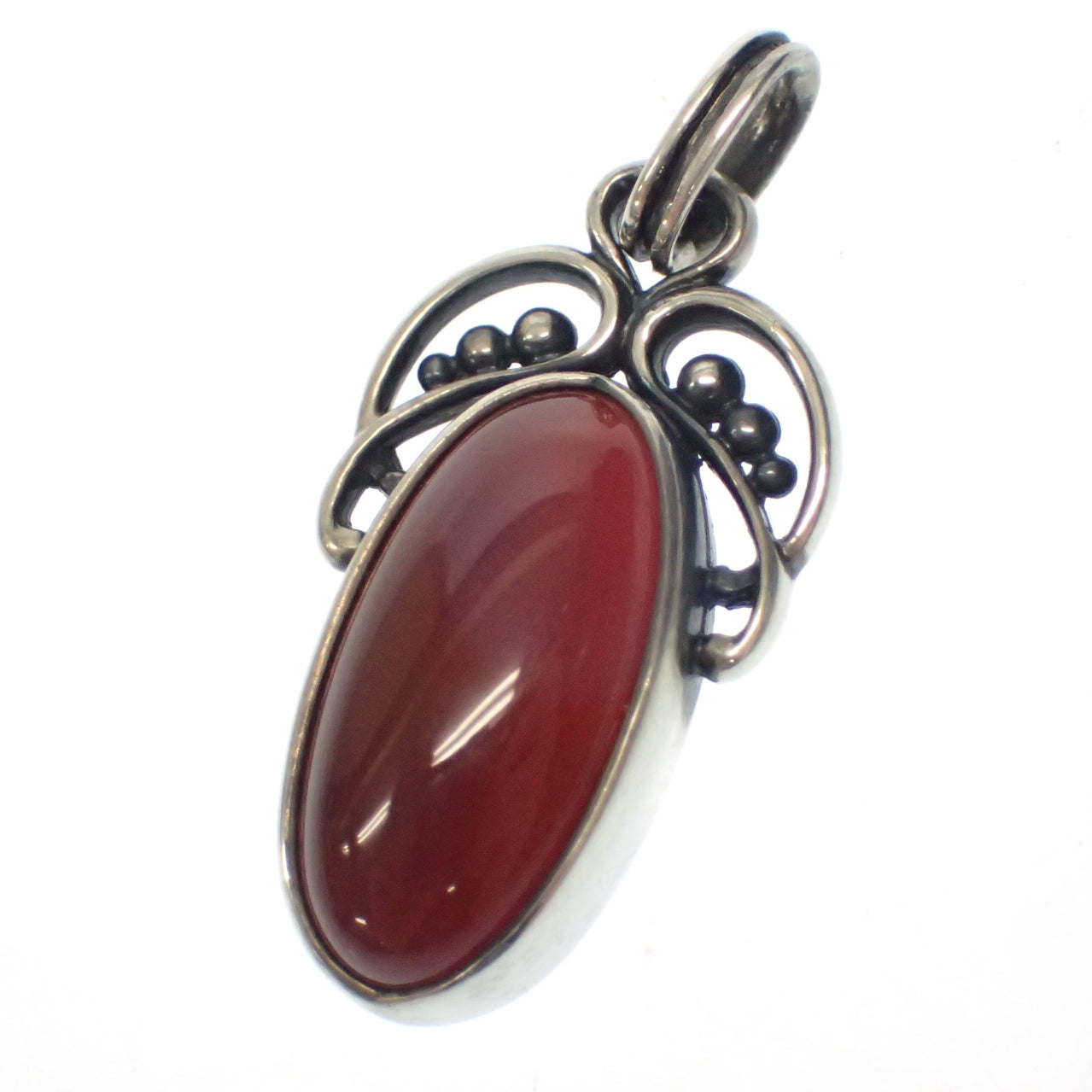 Good condition ◆ Georg Jensen Pendant Top Year 2005 925S Silver x Red GEORG JENSEN [AFI12] 