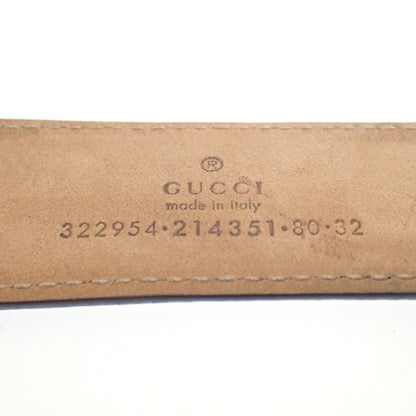 Good Condition◆Gucci Bamboo Buckle Leather Belt 322954 214351 80・32 Blue GUCCI [AFI10] 