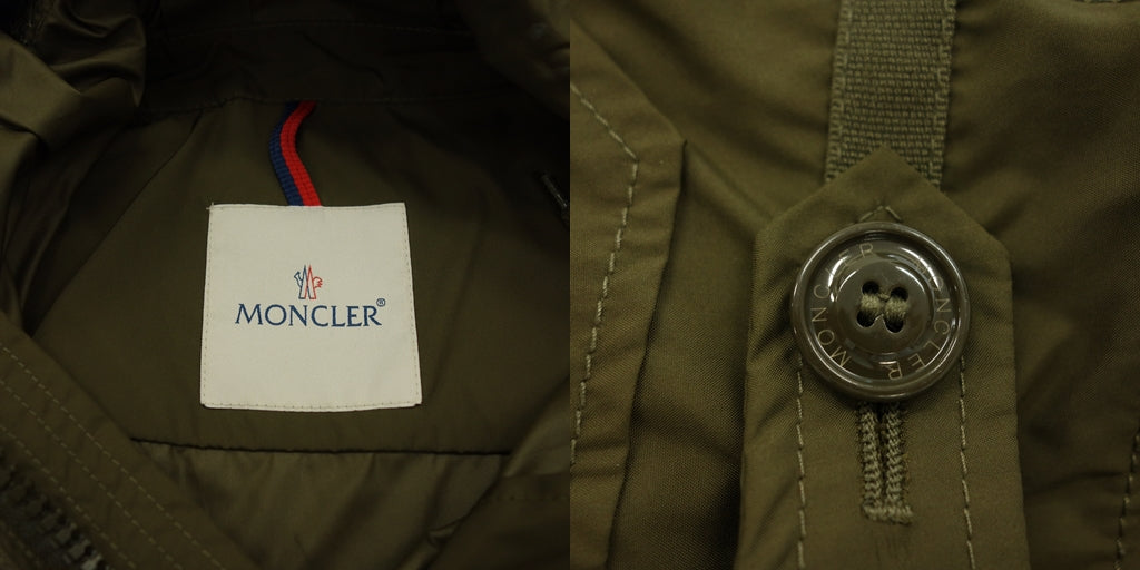 Used ◆Moncler jacket hooded ladies size 3 khaki MONCLER [AFB14] 