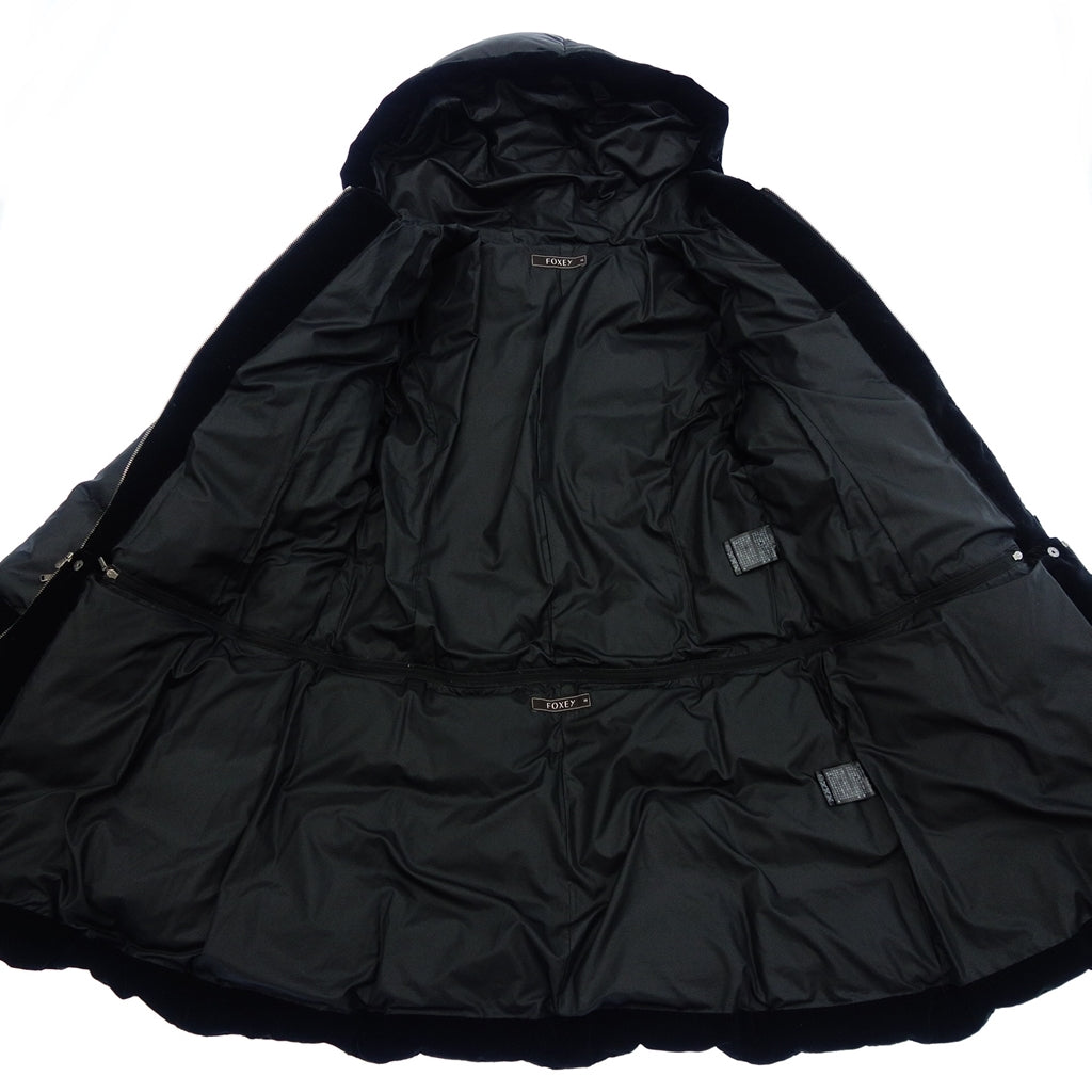 Good condition◆Foxy New York down coat 2way ladies black size 38 FOXEY NEW YORK [AFA2] 