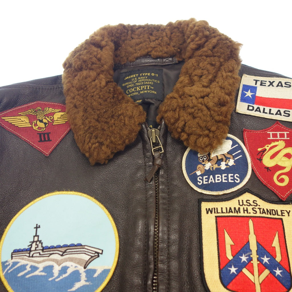 Good Condition◆Cockpit Jacket Type G-1 Movie Heroes Goatskin Men's Size 38 Brown COCKPIT TYPE G-1 MOVIE HIROES [AFG1] 