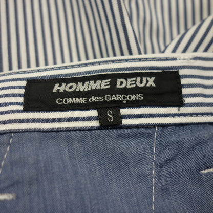 状况良好 ◆ Comme des Garcons HOMME DEUX 条纹长裤 涤纶 x 棉 DO-P052 AD2014 男士尺码 S 白色 x 海军蓝 COMME des GARCONS HOMME DEUX [AFB5] 