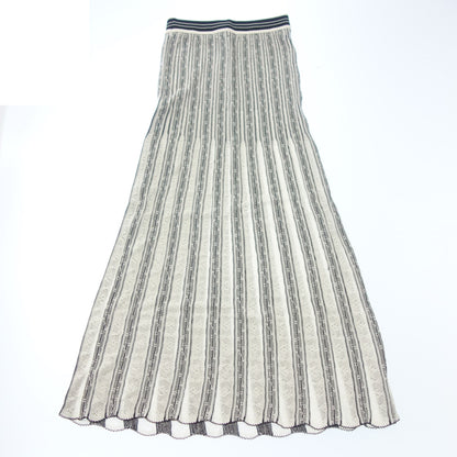 Mame Kurogouchi Long Skirt Knit All Over Pattern Women's White Black 2 Mame Kurogouchi [AFB21] [Used] 