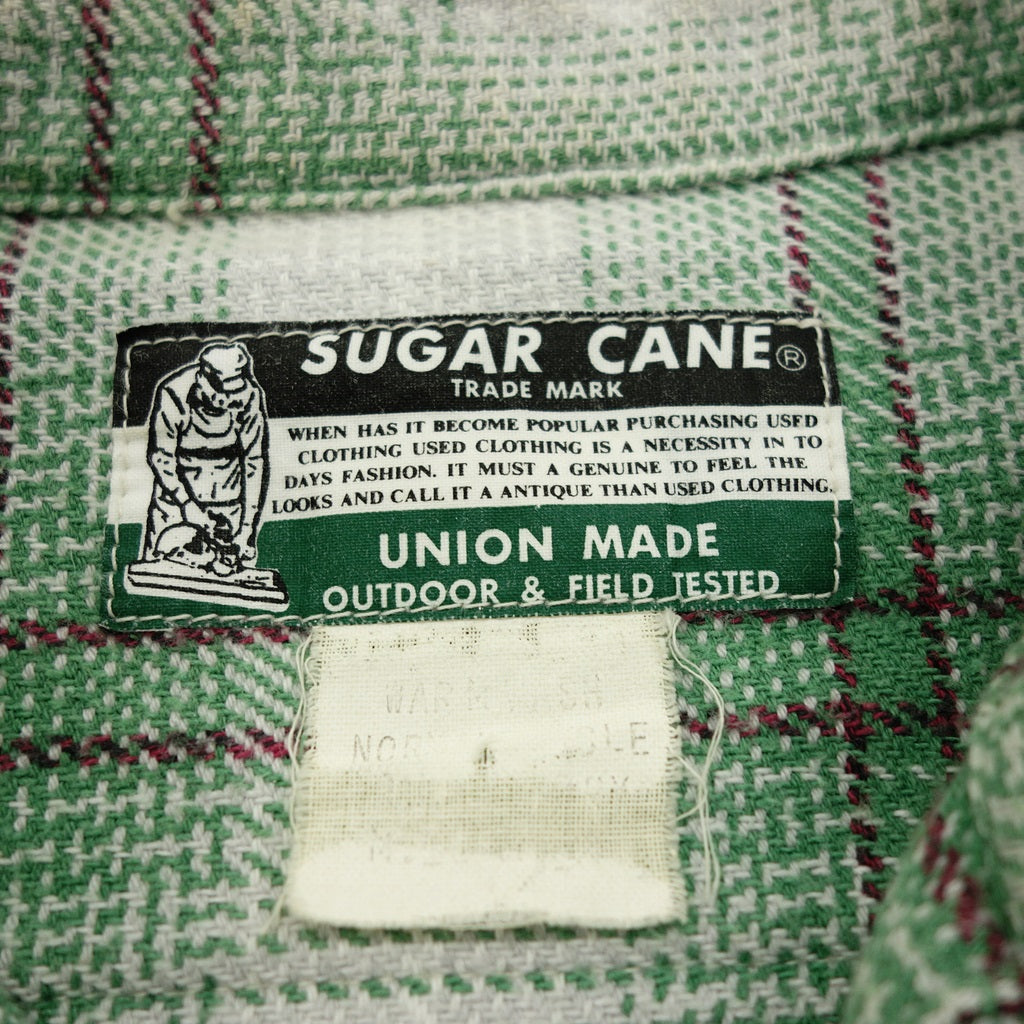 Used ◆Sugar Cane flannel shirt men's green SUGAR CANE [AFB11] 