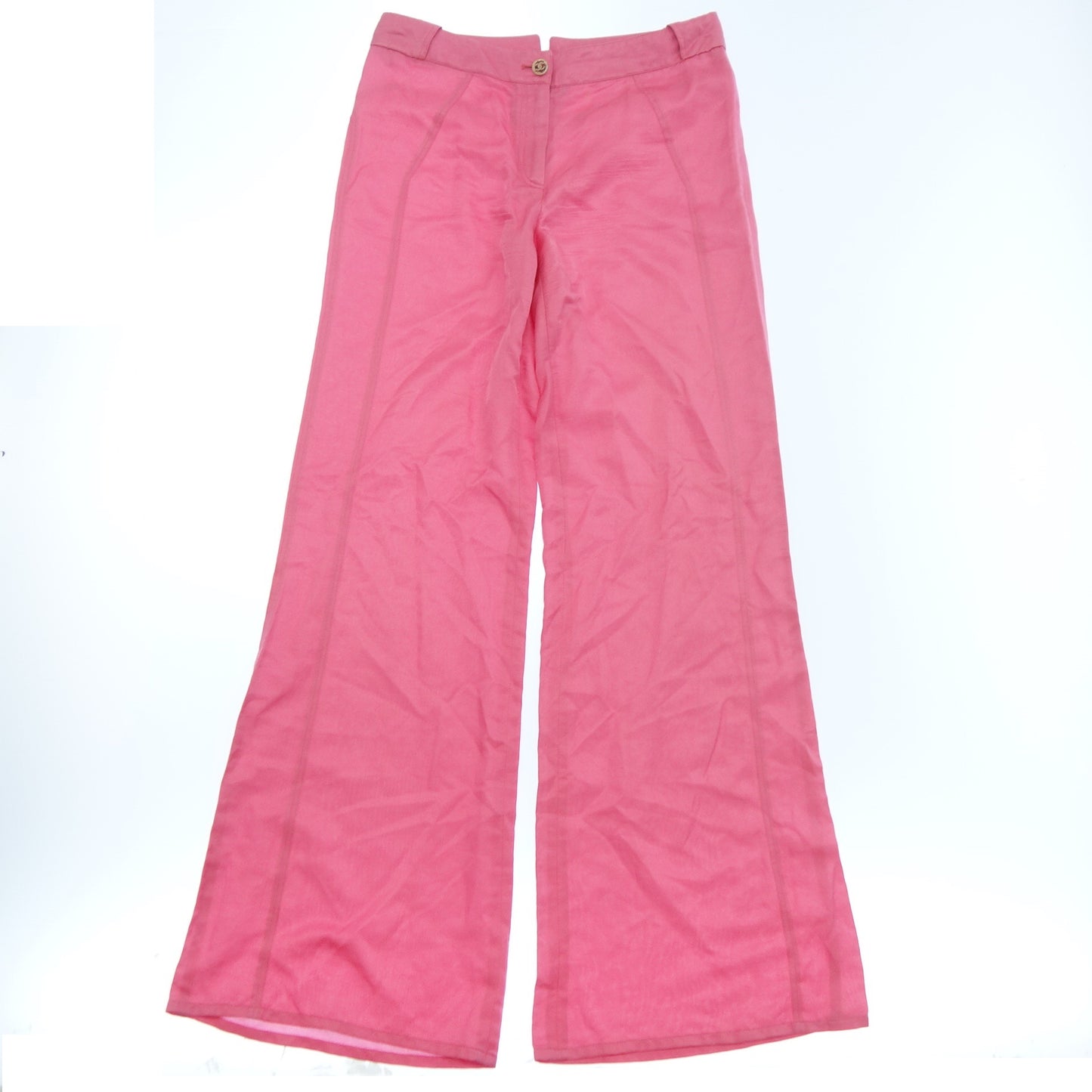 Used ◆CHANEL silk pants here mark P39 size 38 ladies pink CHANEL [AFB25] 