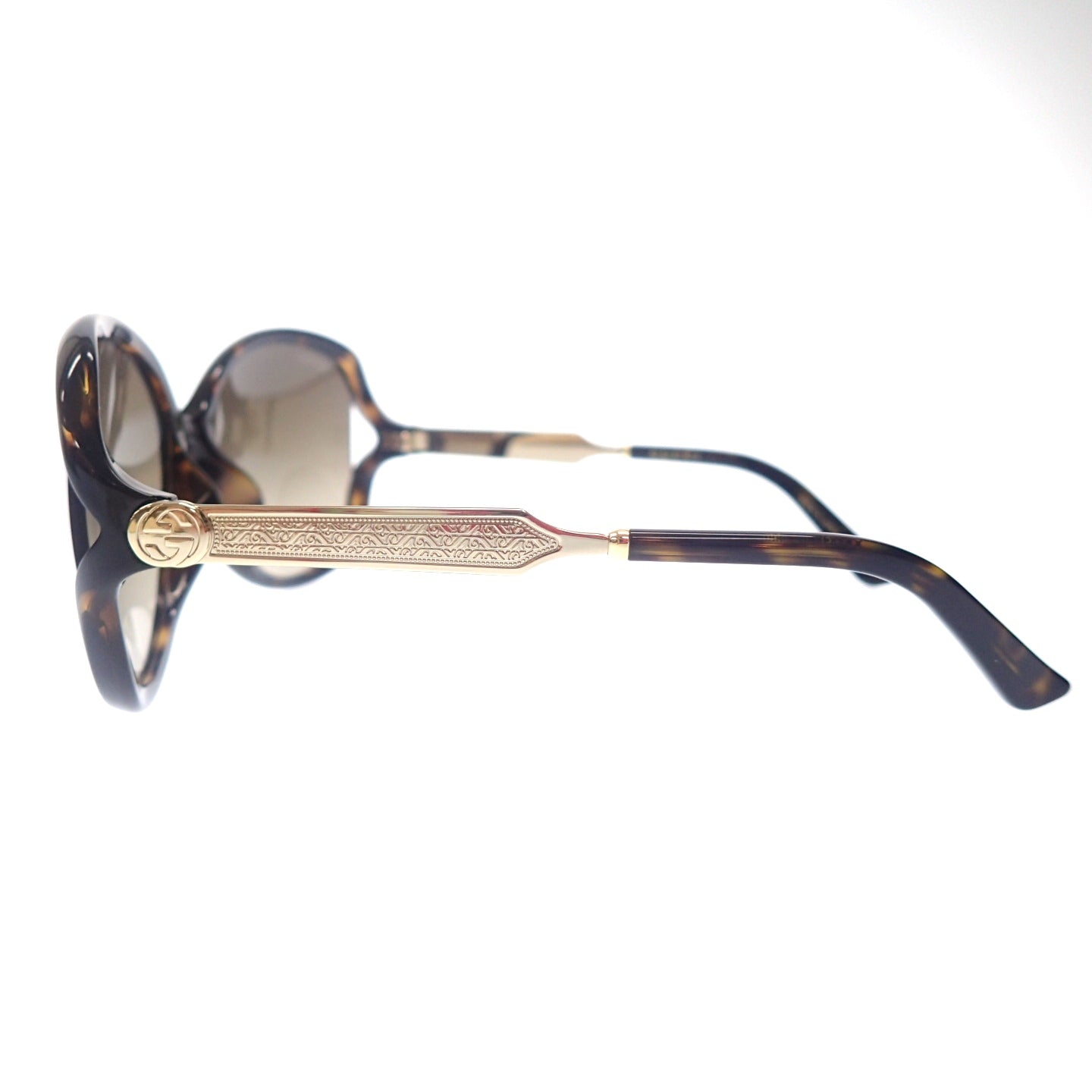 Unused ◆ Gucci sunglasses teardrop color lens Sherry line 62□15-130 GG0009S with case brown x brown gold tortoiseshell pattern GUCCI [AFI2] 