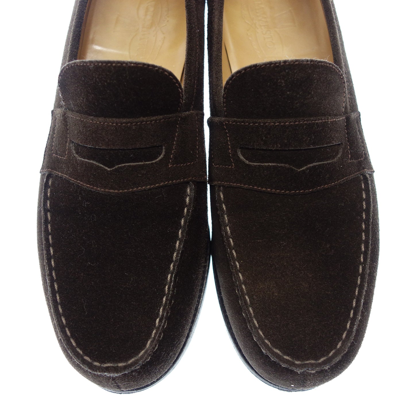 状况良好◆JMWESTON 皮鞋 Signature Loafers 180 男士绒面革棕色 7.5C JMWESTON [LA] 