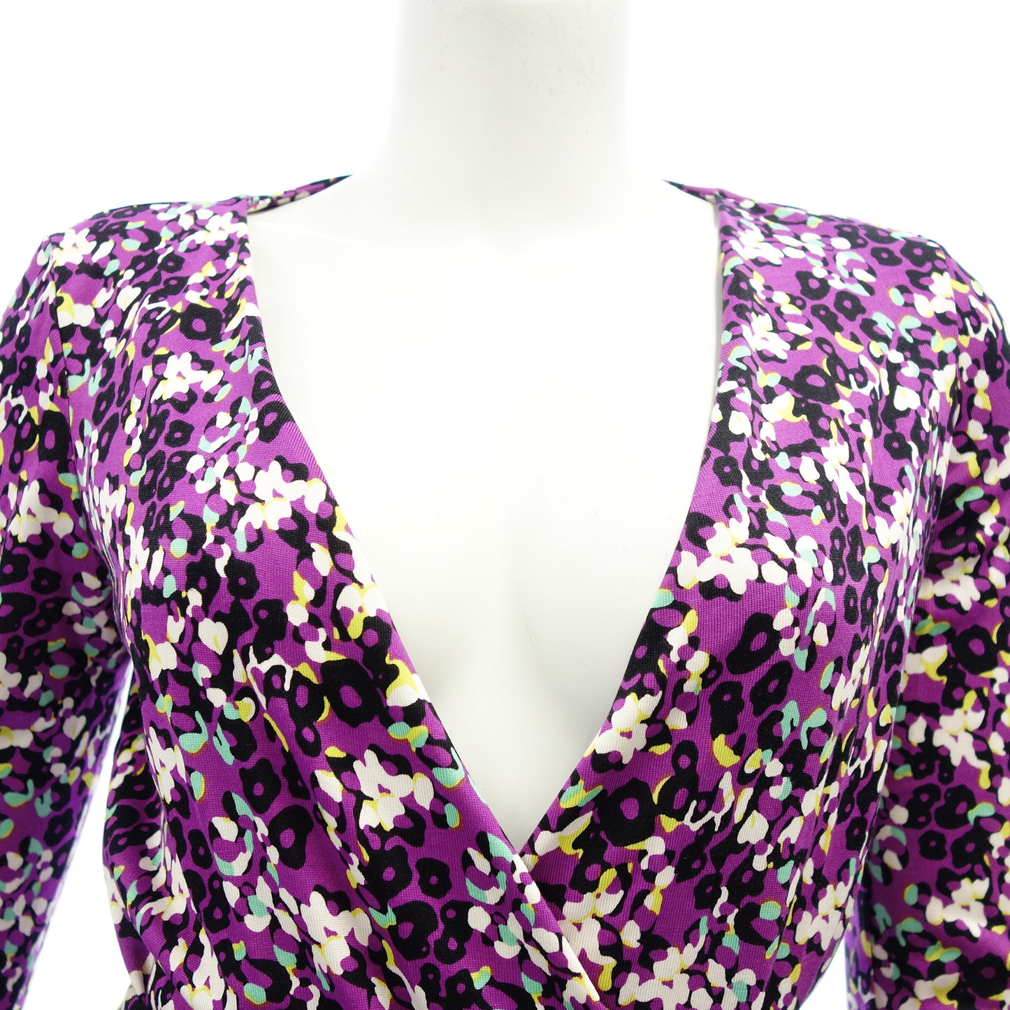 Good Condition◆Diane Von Furstenberg Dress Silk All Over Pattern Ladies Purple Size 0 DIANE VON FURSTENBERG [AFB53] 