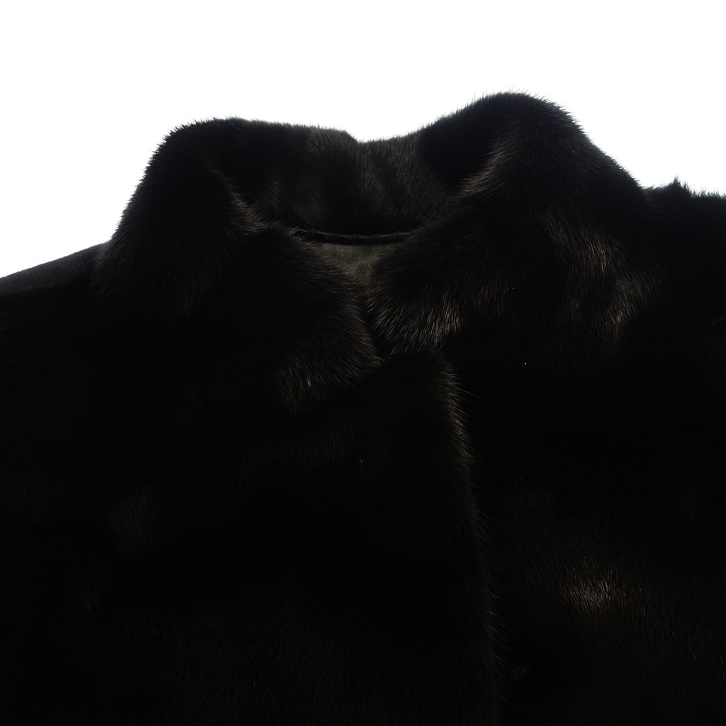 状况非常好 ◆ 无品牌羊绒大衣 由哥本哈根毛皮制成，搭配貂皮 Loro Piana 面料 100% 羊绒 黑色 尺寸 38 [AFF19] 