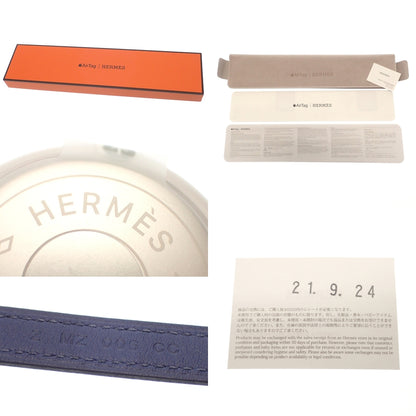 Hermes AirTag Key Ring Vaux Swift White x Blue with Box Apple HERMES [AFI18] [Used] 