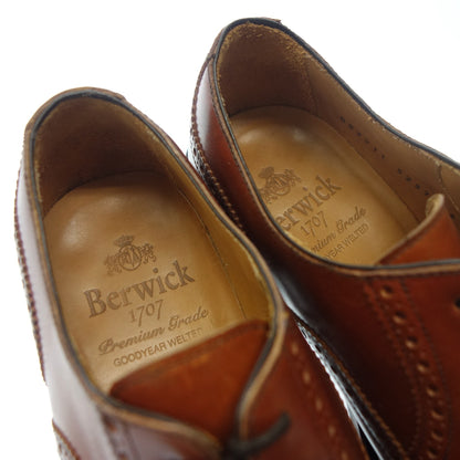 Good condition ◆ Berwick semi-brogue leather shoes 5237 Cordovan inner feather JR sole brown UK6 with box Berwick Premium Grade [LA] 