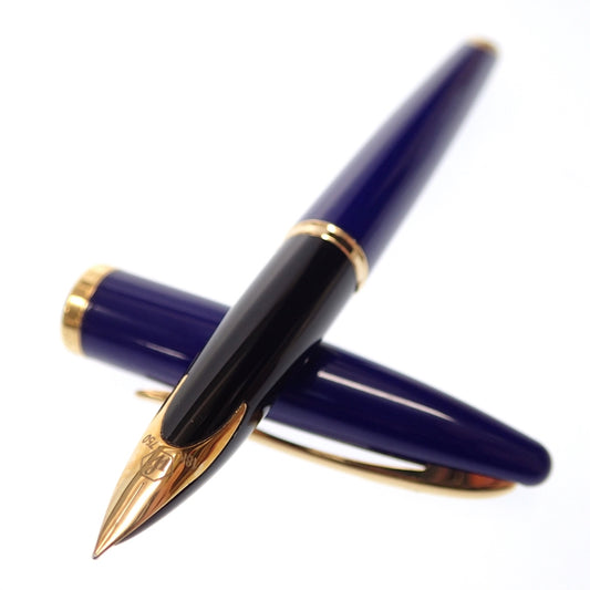 Good condition◆Waterman Fountain Pen Karen Nib 18K750 Blue x Gold WATERMAN CAREN [AFI13] 