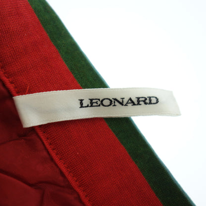 Good condition◆Leonard All-over pattern silk wool skirt ladies W63 red LEONARD [AFB15] 