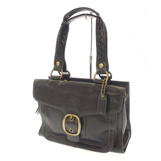 Good condition ◆ Coach tote bag black leather 11420 COACH [AFE12] 