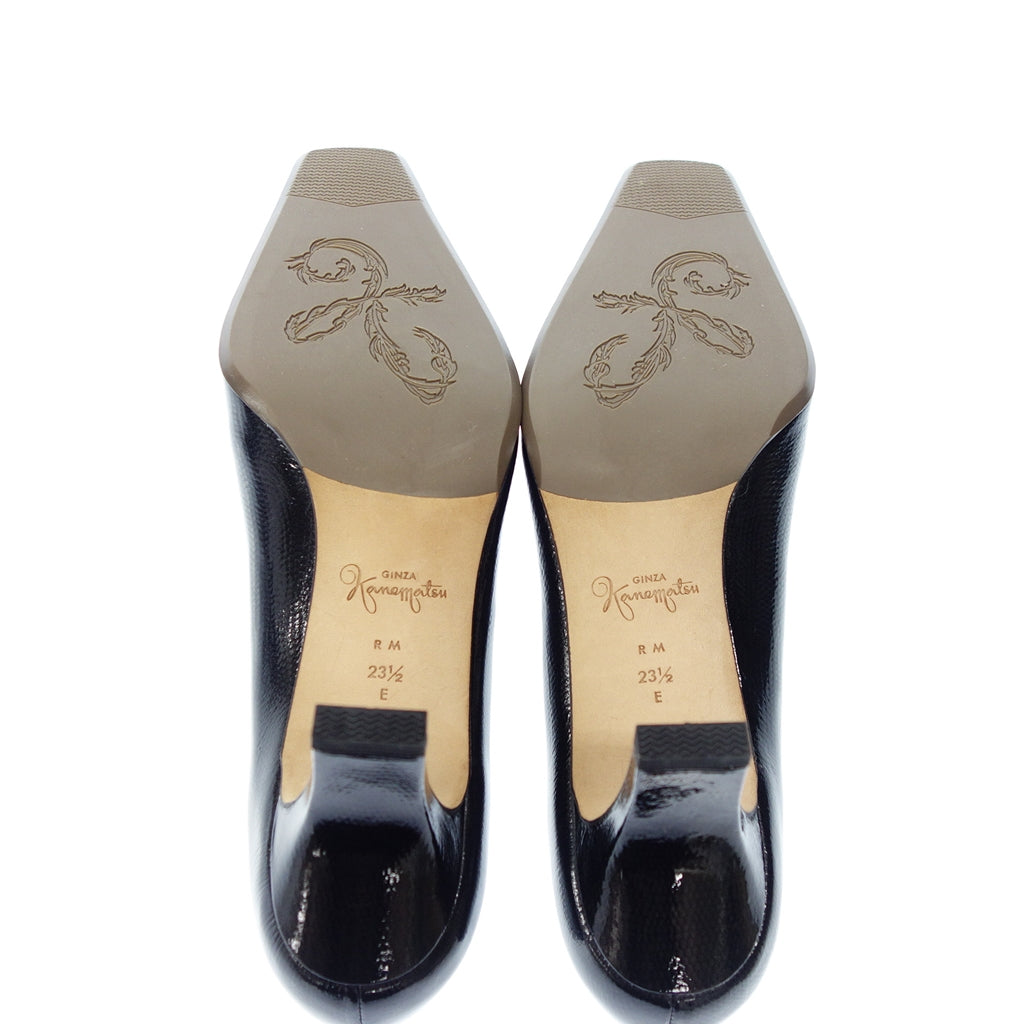 Like new◆Ginza Kanematsu Woman &amp; Myself Pumps Ladies 23.5 Black GINZA Kanematsu WOMAN &amp; MYSELF [AFC45] 