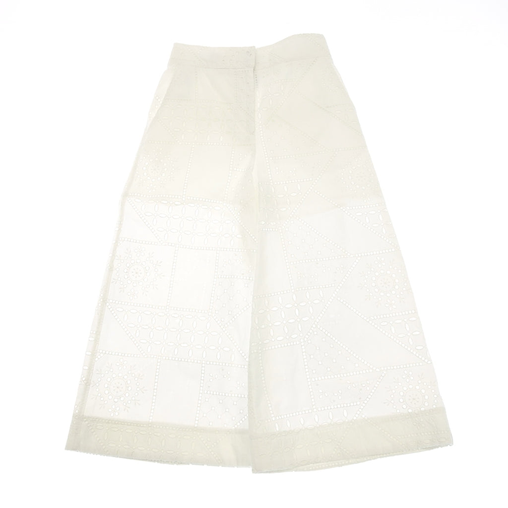 Good Condition◆MSGM PATCHWORK Cotton Cropped Pants Women's 38 White MSGM [AFB4] 