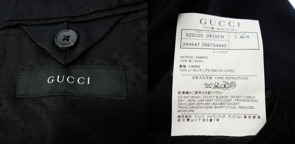 二手 ◆ Gucci 西装套装 2B 夹克羊毛深海军蓝 244547 46 男士 GUCCI [AFA8] 