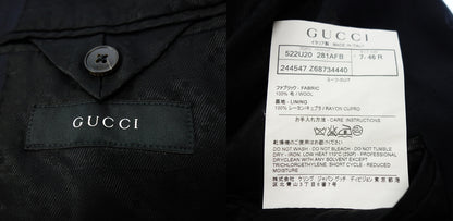 中古◆グッチ スーツセットアップ 2Bジャケット ウール ダークネイビー 244547 46 メンズ GUCCI【AFA8】