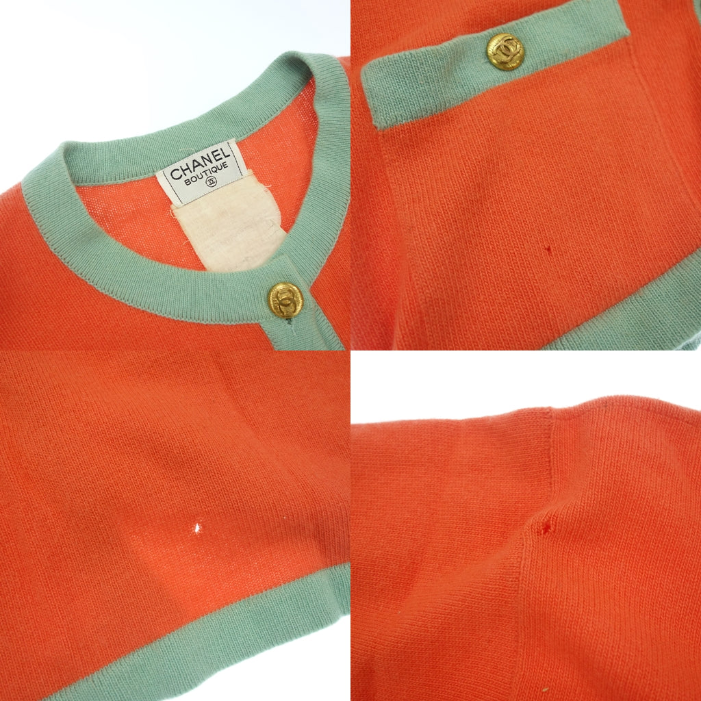 CHANEL 针织开衫 双色 这里标记 金纽扣 女装 橙色系列 CHANEL [AFB30] [二手] 