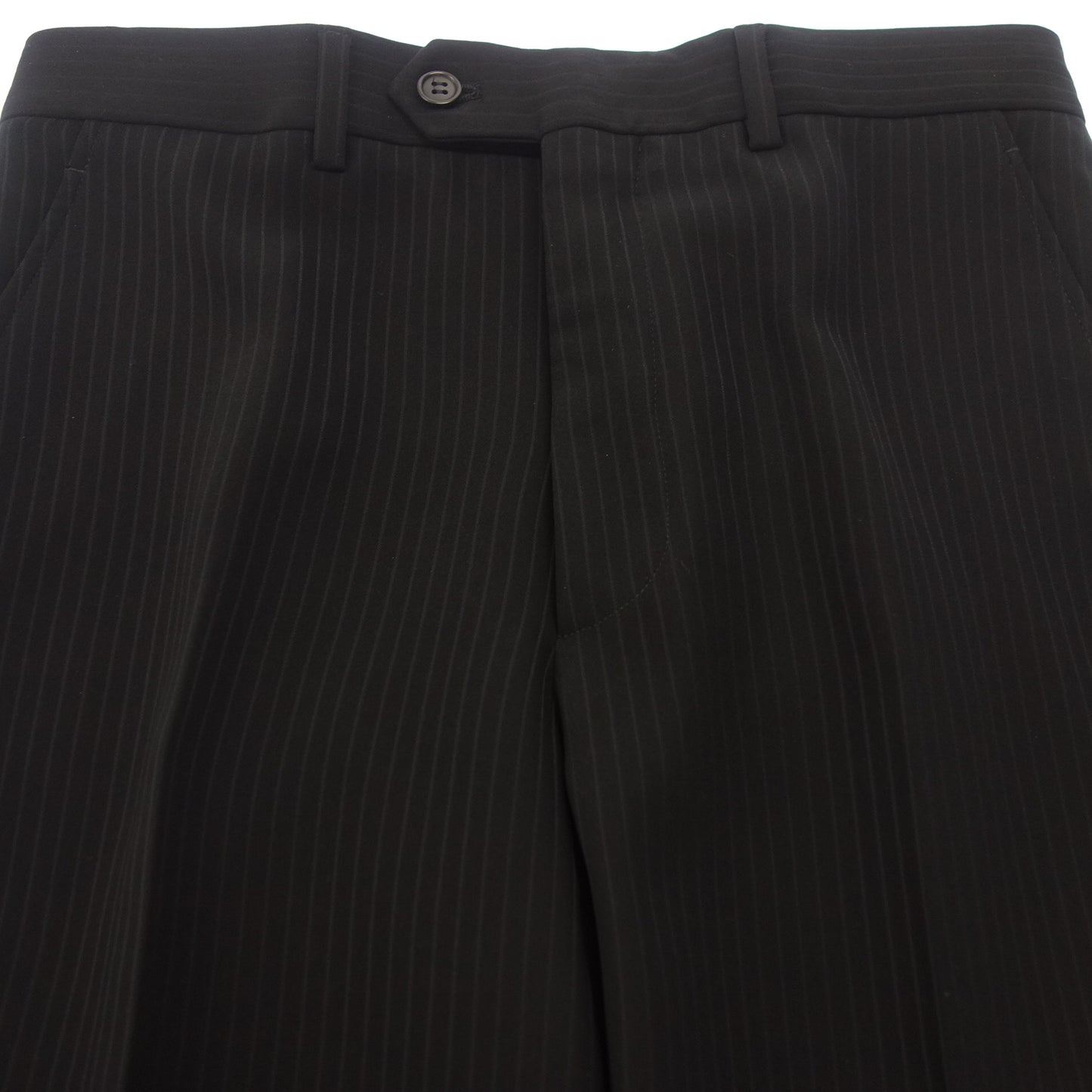 Good Condition◆Giorgio Armani Suit Setup Black Stripe Size 46 Men's GIORGIO ARMANI [AFA10] 