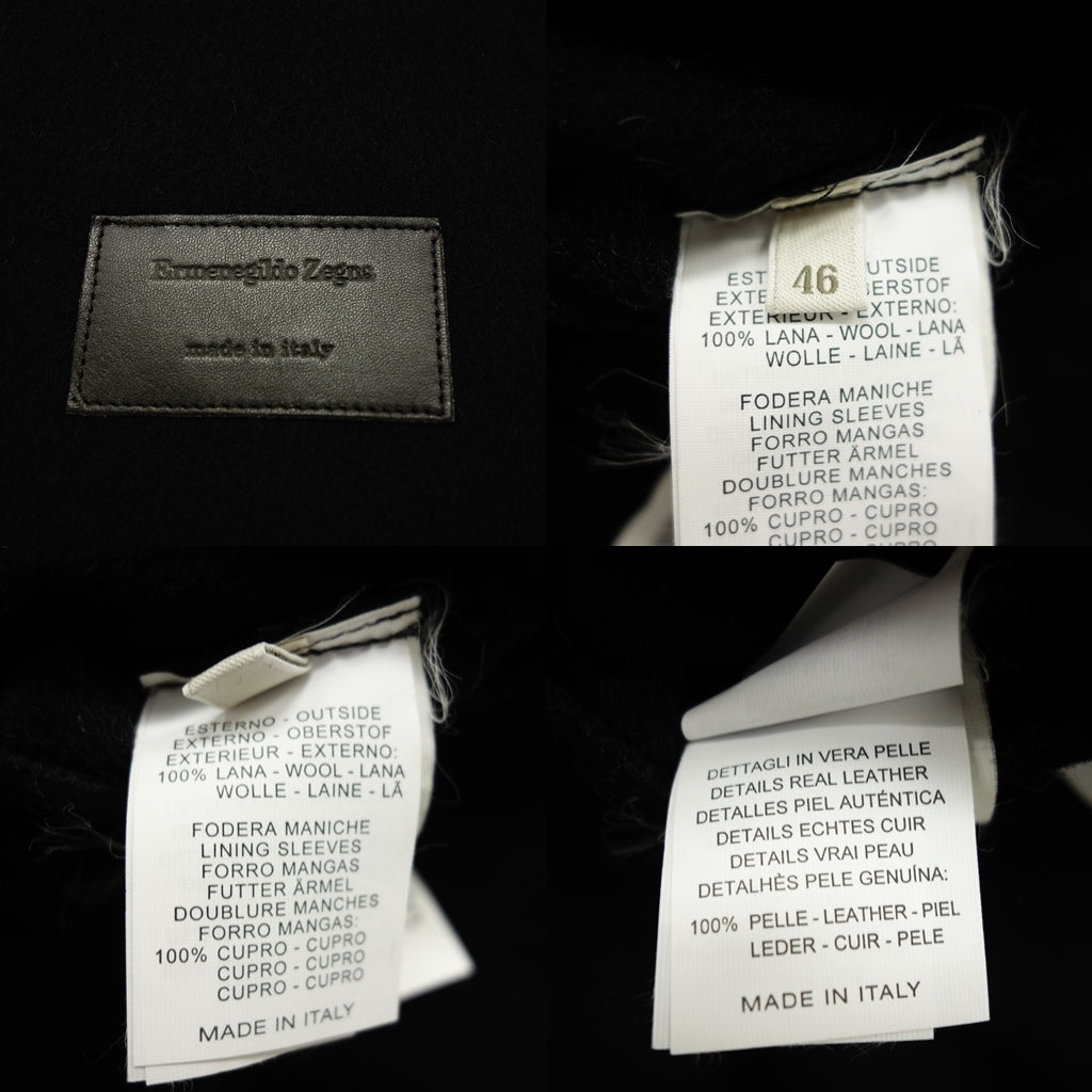 Good condition ◆ Ermenegildo Zegna coat wool men's black size 46 Ermenegildo Zegna [AFB9] 