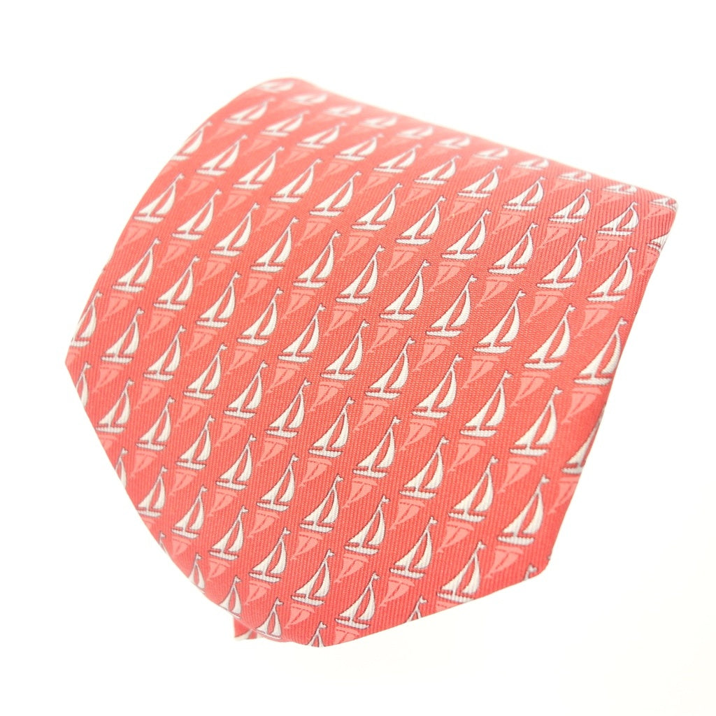 Very good condition ◆Salvatore Ferragamo tie yacht pattern red Salvatore Ferragamo [AFI20] 