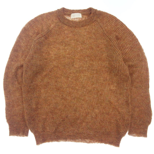 Good condition ◆ Soglia knit sweater crew neck mohair blend men's size L orange soglia [AFB39] 