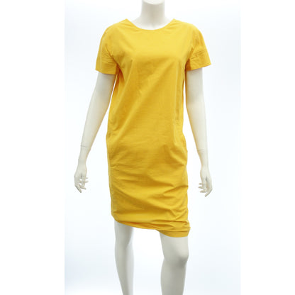 Good condition◆Hermes Cotton Dress V-neck Women's Yellow Size 34 HERMES [AFB9] 