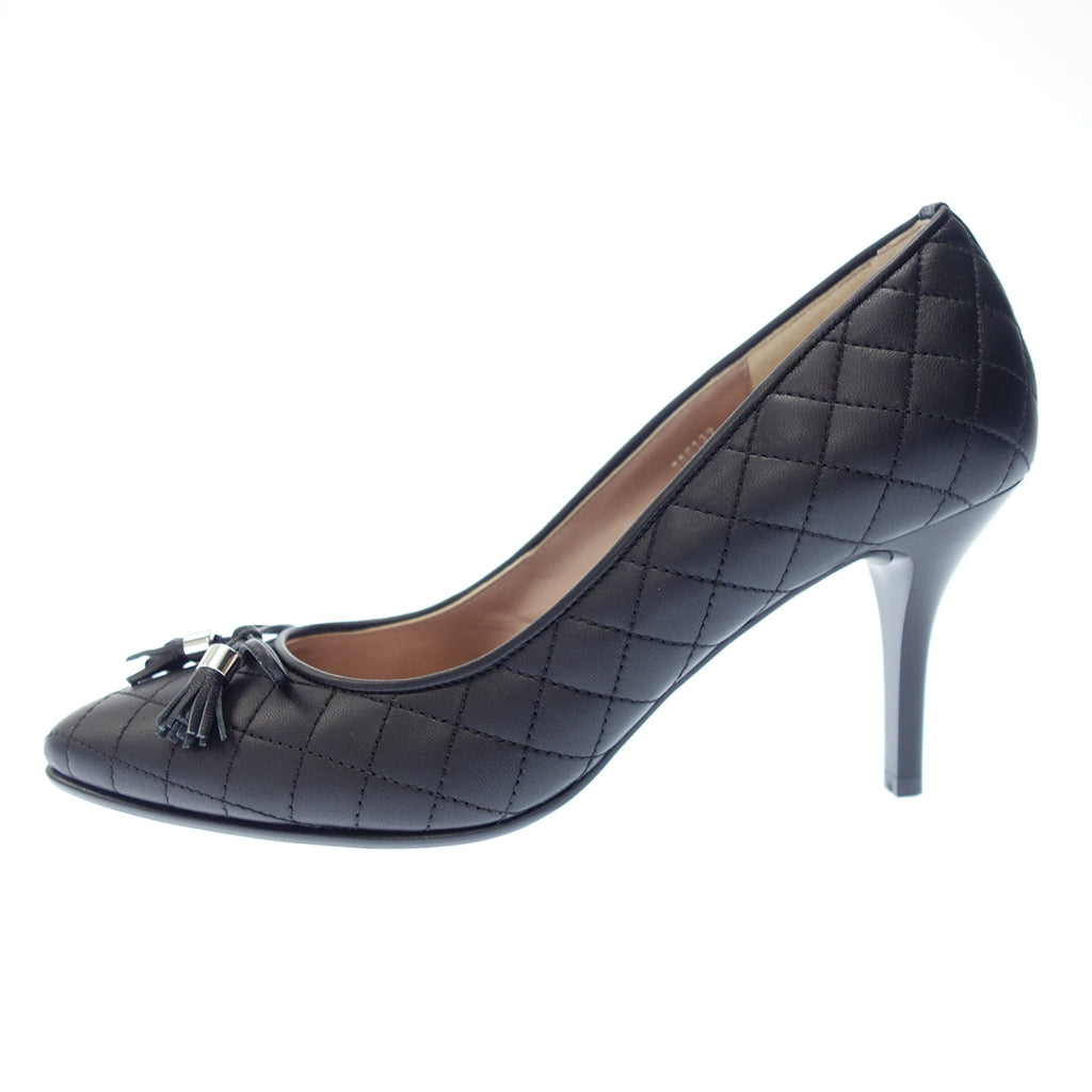 Like new◆Ginza Kanematsu Pumps Stitch Tassel Ladies 24 Black GINZA Kanematsu [AFC45] 