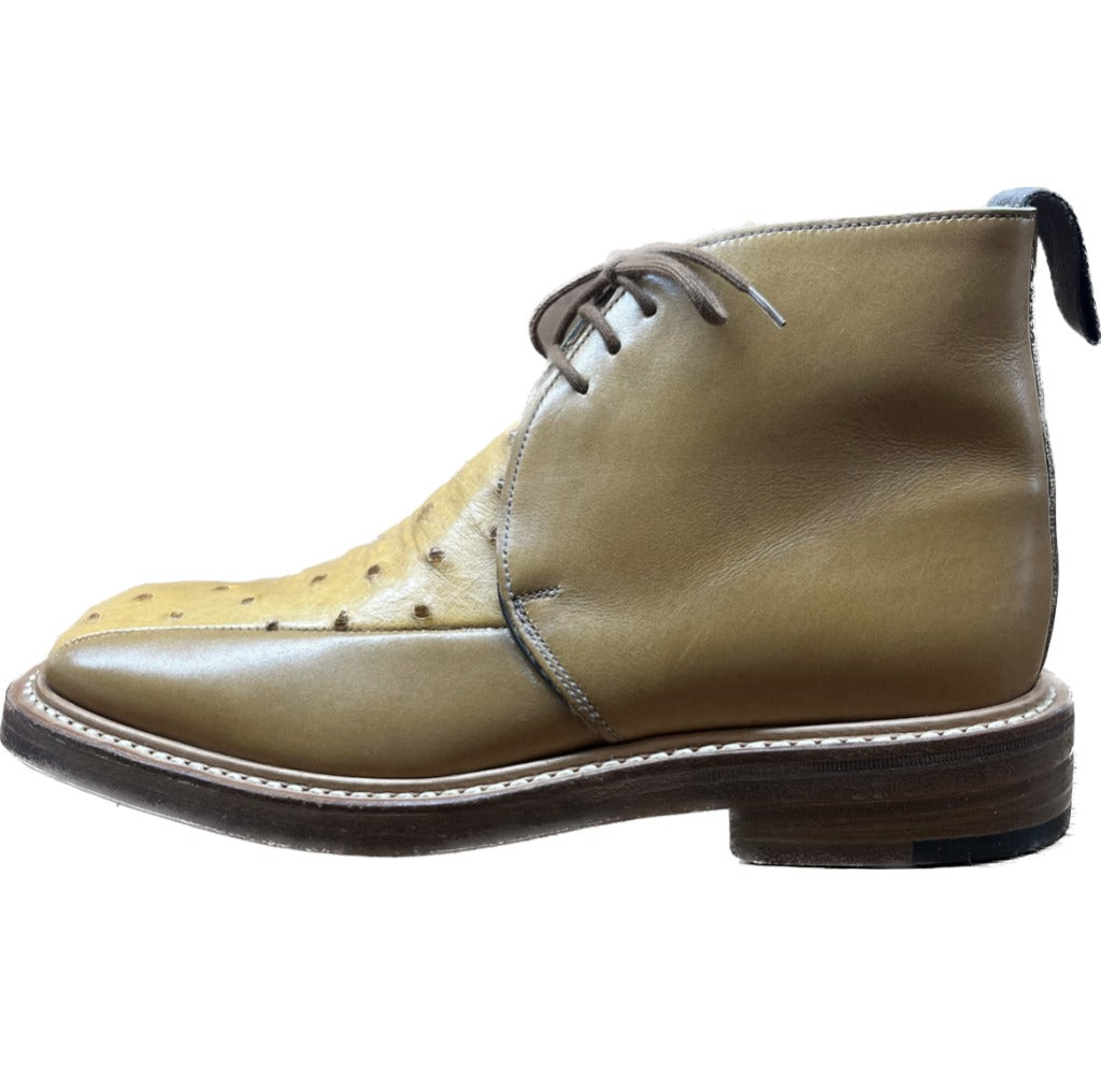 状况非常好 ◆ Tricker's 皮鞋 马球靴 M6406 鸵鸟皮 UK6 棕色 Tricker's 