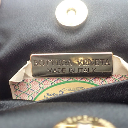Good condition ◆ Bottega Veneta Mini Shoulder Bag Intrecciato Satin Black BOTTEGA VENETA [AFE1] 