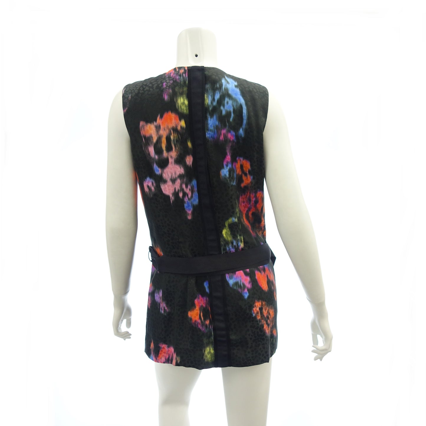 Good Condition◆Louis Vuitton Sleeveless Tops All Over Pattern Silk RW101A Women's Black Size 38 LOUIS VUITTON [AFB16] 