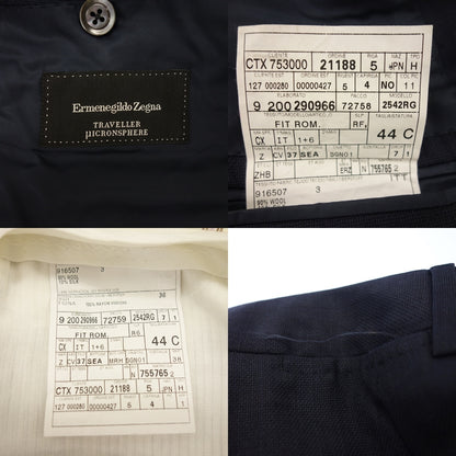 Good Condition◆Ermenegildo Zegna Suit Setup TRAVELER Tailored Single Men's Striped Navy Size 44 Ermenegildo Zegna [AFB5] 