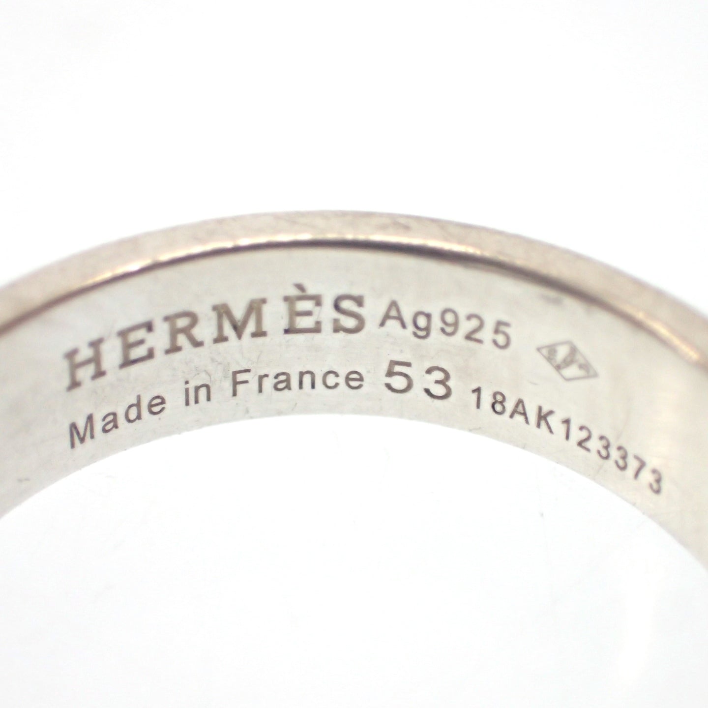 二手 ◆Hermes 戒指 Corriedo 青色 PM Ag925 银 尺寸 53 HERMES [LA] 