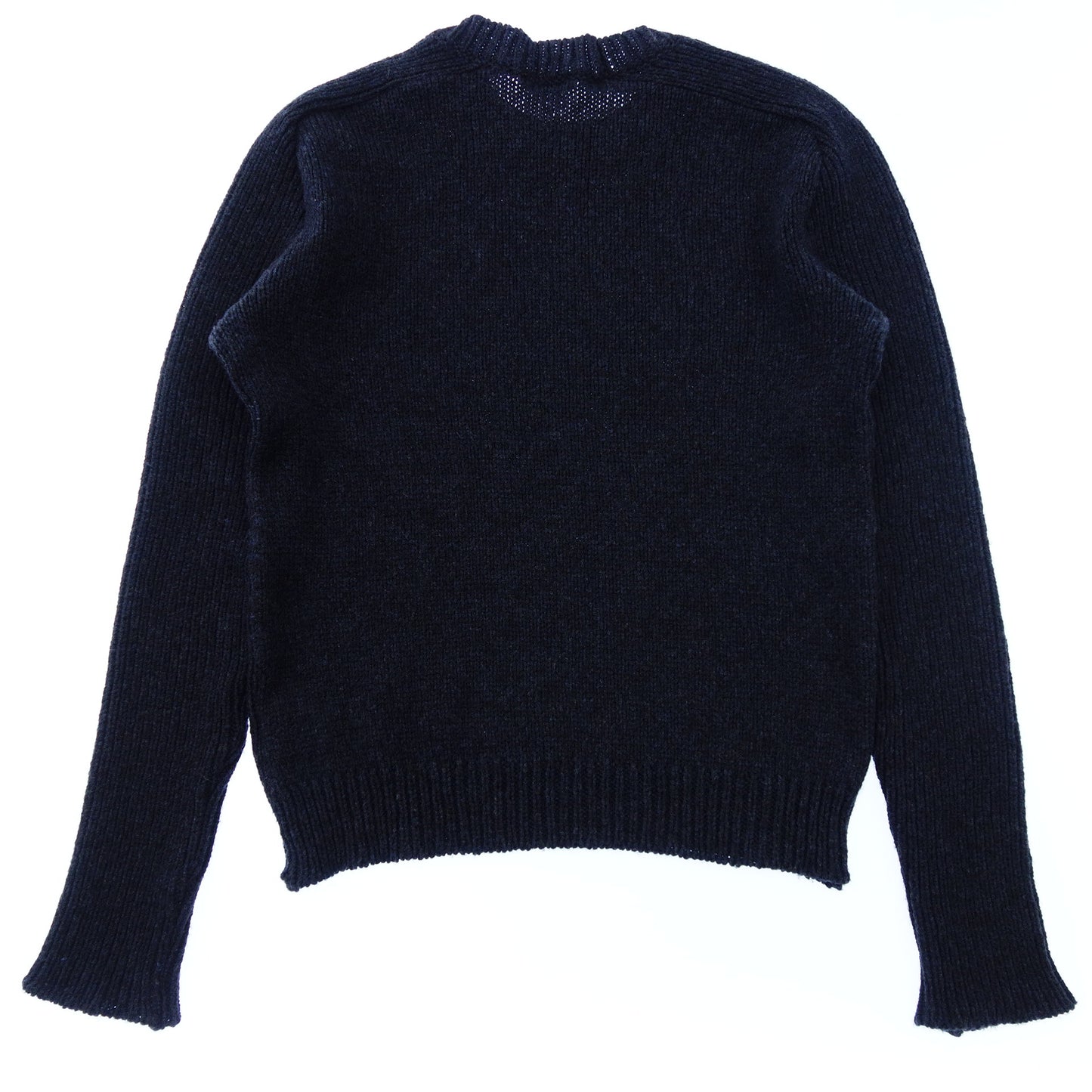 Balmain Alpaca Wool Knit Sweater M Men's Navy BALMAIN [AFB29] [Used] 