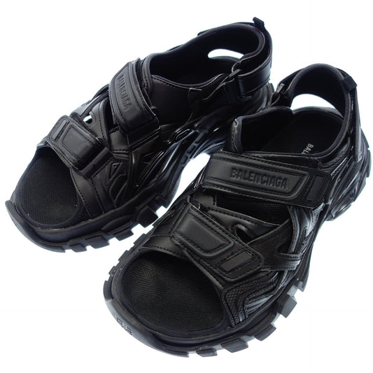 品相良好 ◆ Balenciaga 皮革凉鞋 Track Sandal Velcro 617542 男士 25 黑色 BALENCIAGA [AFC6] 